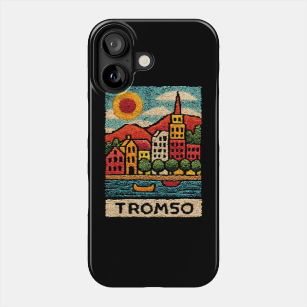 Tromso Norway Arctic Print - Northern Lights City Art Phone Case by TuncGK