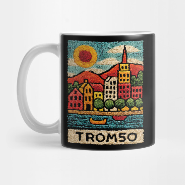 Tromso Norway Arctic Print - Northern Lights City Art by TuncGK