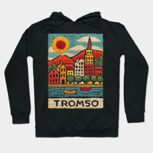 Tromso Norway Arctic Print - Northern Lights City Art Hoodie