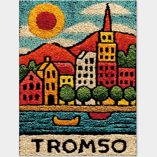 Tromso Norway Arctic Print - Northern Lights City Art Wall Art by TuncGK