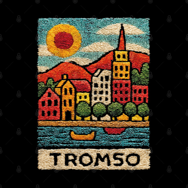 Tromso Norway Arctic Print - Northern Lights City Art by TuncGK