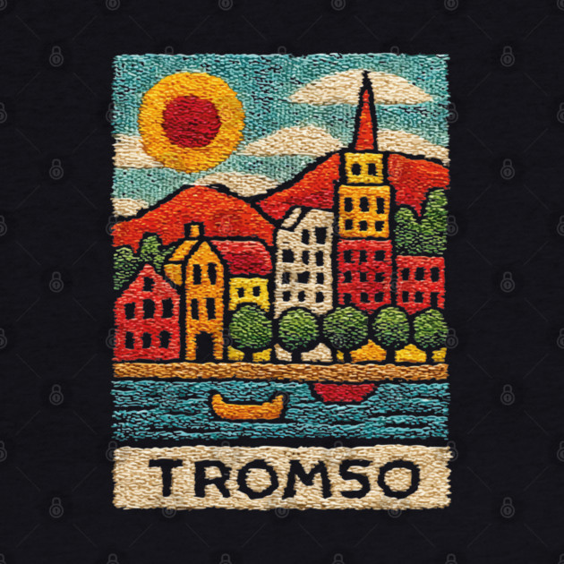 Tromso Norway Arctic Print - Northern Lights City Art by TuncGK