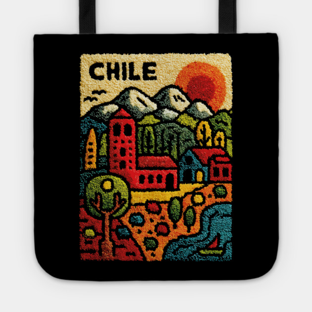 Chile Landscape Print - Andes Mountain Village Art Tote by TuncGK