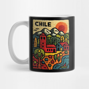 Chile Landscape Print - Andes Mountain Village Art Mug