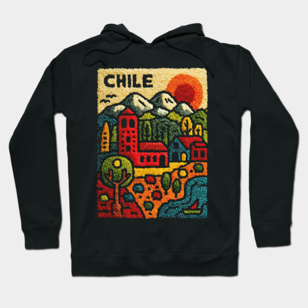 Chile Landscape Print - Andes Mountain Village Art Hoodie by TuncGK