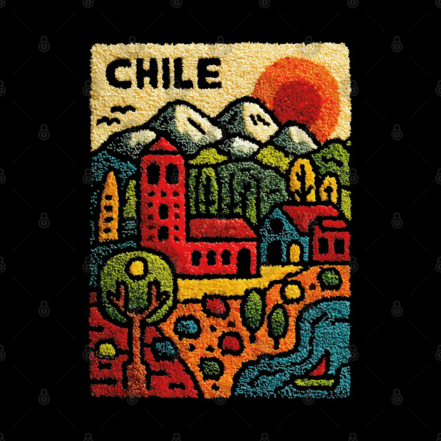 Chile Landscape Print - Andes Mountain Village Art by TuncGK