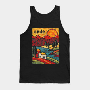 Colorful Chile City Art - Valparaiso Street Scene Tank Top