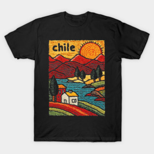 Colorful Chile City Art - Valparaiso Street Scene T-Shirt