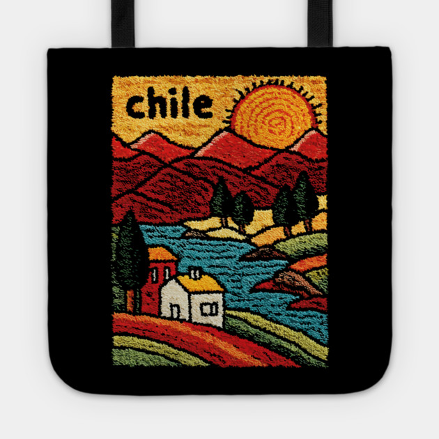 Colorful Chile City Art - Valparaiso Street Scene Tote by TuncGK