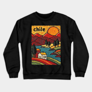 Colorful Chile City Art - Valparaiso Street Scene Crewneck Sweatshirt
