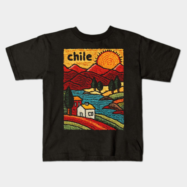Colorful Chile City Art - Valparaiso Street Scene Kids T-Shirt by TuncGK
