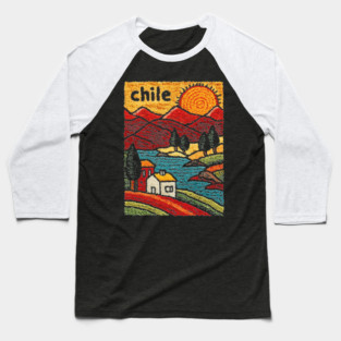 Colorful Chile City Art - Valparaiso Street Scene Baseball T-Shirt