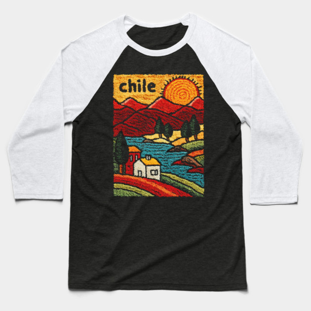 Colorful Chile City Art - Valparaiso Street Scene Baseball T-Shirt by TuncGK