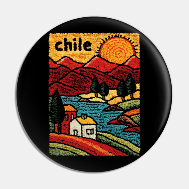 Colorful Chile City Art - Valparaiso Street Scene Pin by TuncGK