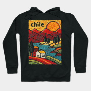 Colorful Chile City Art - Valparaiso Street Scene Hoodie