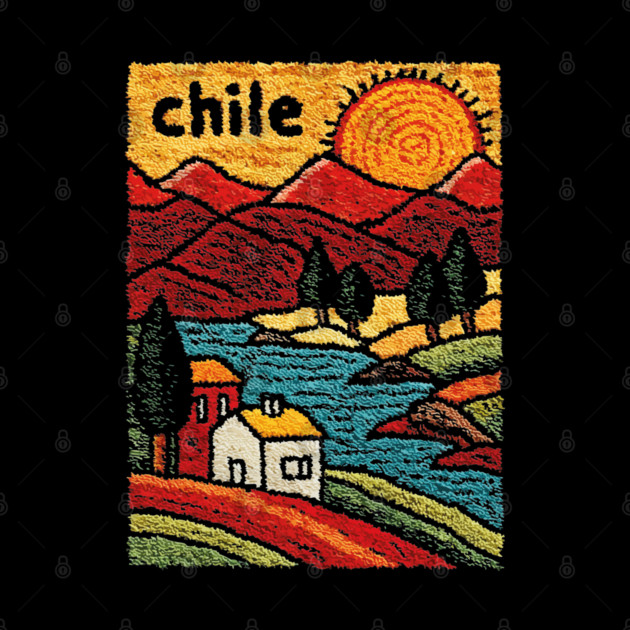 Colorful Chile City Art - Valparaiso Street Scene by TuncGK