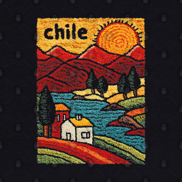 Colorful Chile City Art - Valparaiso Street Scene by TuncGK