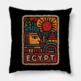 Egyptian Hieroglyph Art Print - Ancient Symbols Design Pillow