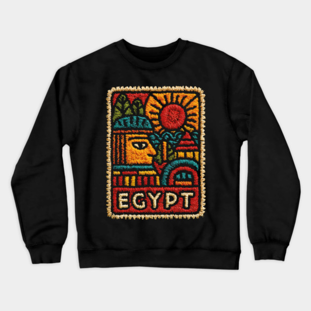 Egyptian Hieroglyph Art Print - Ancient Symbols Design Crewneck Sweatshirt by TuncGK