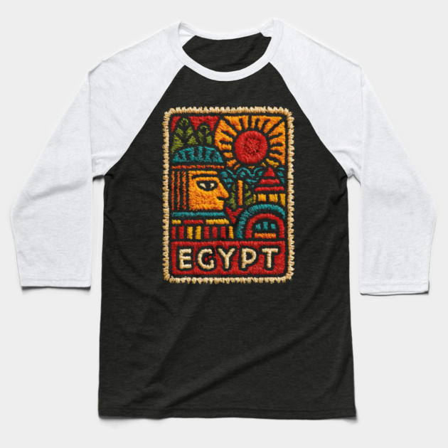 Egyptian Hieroglyph Art Print - Ancient Symbols Design Baseball T-Shirt by TuncGK