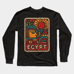 Egyptian Hieroglyph Art Print - Ancient Symbols Design Long Sleeve T-Shirt