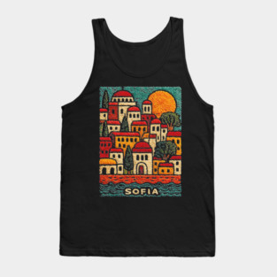 Bulgaria Capital Art Print - Sofia City Illustration Tank Top