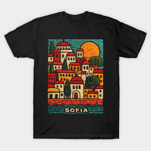 Bulgaria Capital Art Print - Sofia City Illustration T-Shirt by TuncGK