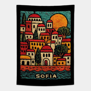 Bulgaria Capital Art Print - Sofia City Illustration Tapestry