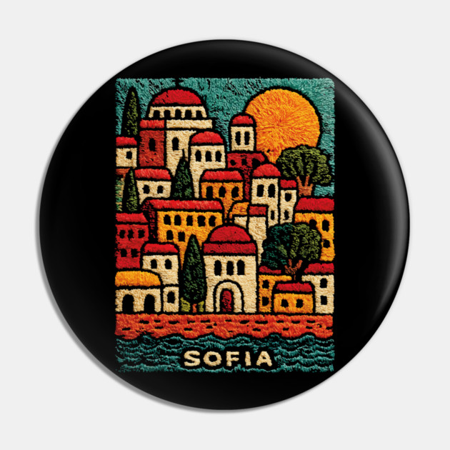 Bulgaria Capital Art Print - Sofia City Illustration Pin by TuncGK