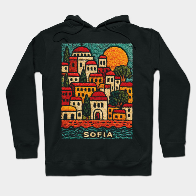 Bulgaria Capital Art Print - Sofia City Illustration Hoodie by TuncGK