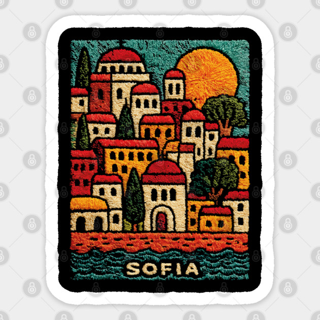 Bulgaria Capital Art Print - Sofia City Illustration Sticker by TuncGK
