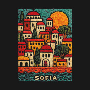 Bulgaria Capital Art Print - Sofia City Illustration T-Shirt
