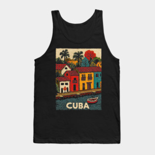 Havana Cuba Vintage Poster - Caribbean Island Art Tank Top