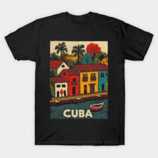 Havana Cuba Vintage Poster - Caribbean Island Art T-Shirt