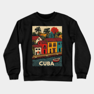 Havana Cuba Vintage Poster - Caribbean Island Art Crewneck Sweatshirt