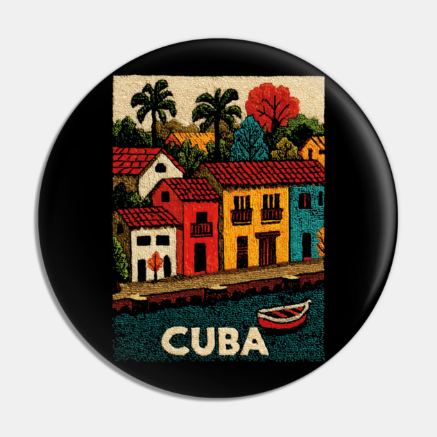 Havana Cuba Vintage Poster - Caribbean Island Art Pin by TuncGK