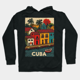 Havana Cuba Vintage Poster - Caribbean Island Art Hoodie