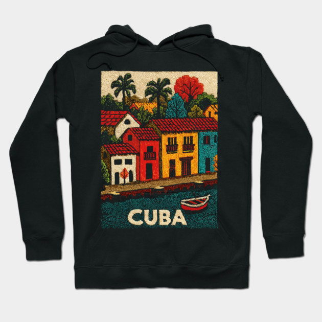Havana Cuba Vintage Poster - Caribbean Island Art Hoodie by TuncGK