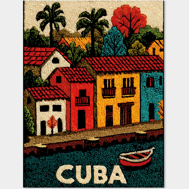 Havana Cuba Vintage Poster - Caribbean Island Art Wall Art by TuncGK