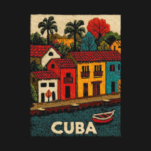 Havana Cuba Vintage Poster - Caribbean Island Art T-Shirt