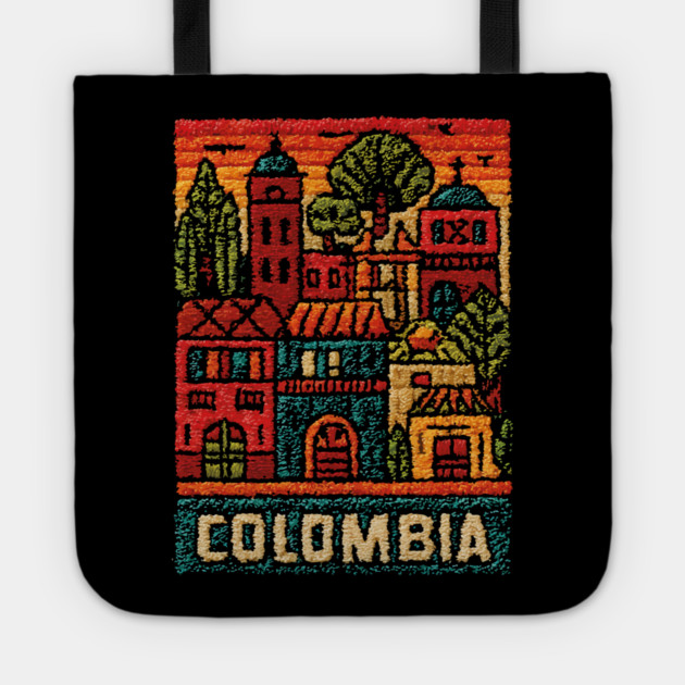 Colombia Heritage Poster - Colonial Architecture Art Tote by TuncGK