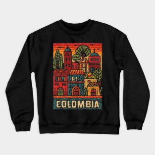 Colombia Heritage Poster - Colonial Architecture Art Crewneck Sweatshirt