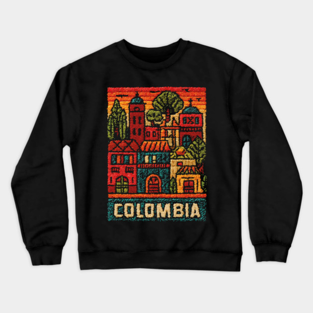 Colombia Heritage Poster - Colonial Architecture Art Crewneck Sweatshirt by TuncGK