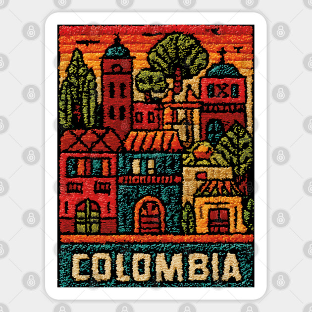 Colombia Heritage Poster - Colonial Architecture Art Sticker by TuncGK