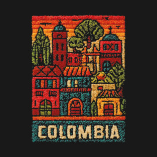 Colombia Heritage Poster - Colonial Architecture Art T-Shirt