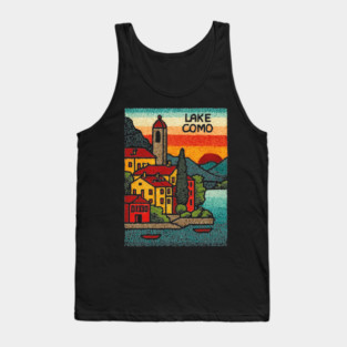 Lake Como Retro Travel Art Tank Top