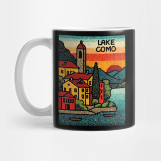 Lake Como Retro Travel Art Mug