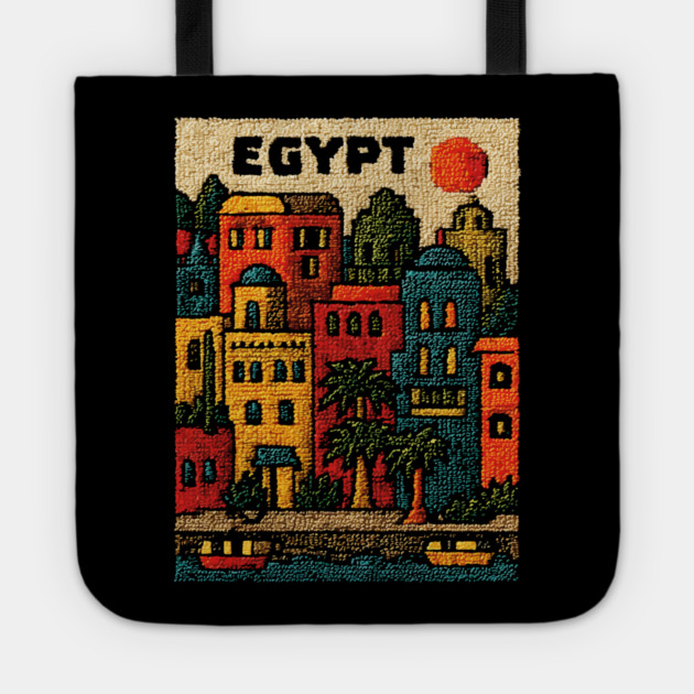 Ancient Egypt Modern Art - Cairo Cityscape Design Tote by TuncGK