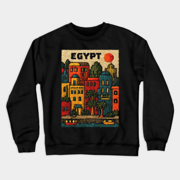 Ancient Egypt Modern Art - Cairo Cityscape Design Crewneck Sweatshirt by TuncGK