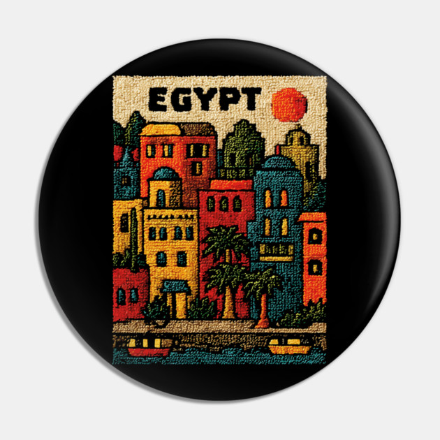 Ancient Egypt Modern Art - Cairo Cityscape Design Pin by TuncGK